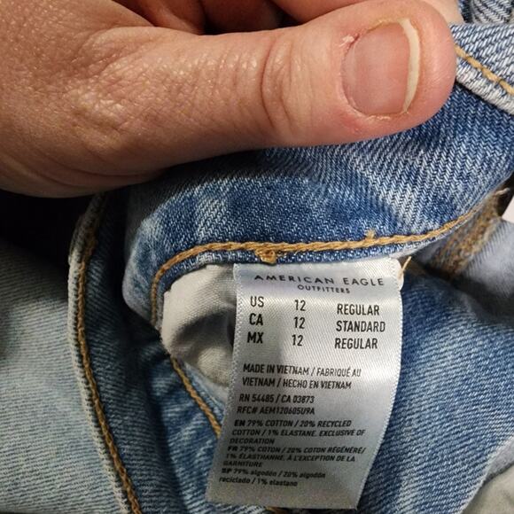 NWT American Eagle Jeans super high rise straight size 12 2274 - Picture 7 of 9